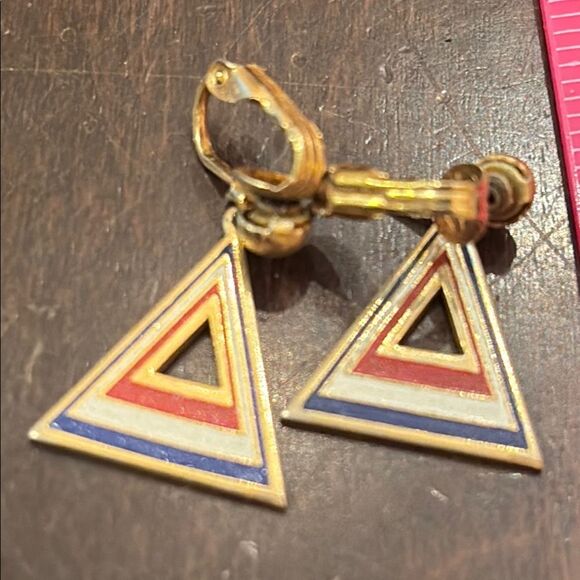 Jewelry - Geometric Gold Triangle Clip-On Earrings